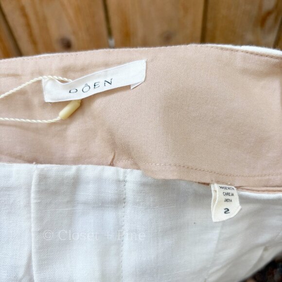 Doen Louvre Pants in Salt Size 2 Linen Cotton Trouser NWT White - Picture 5 of 14